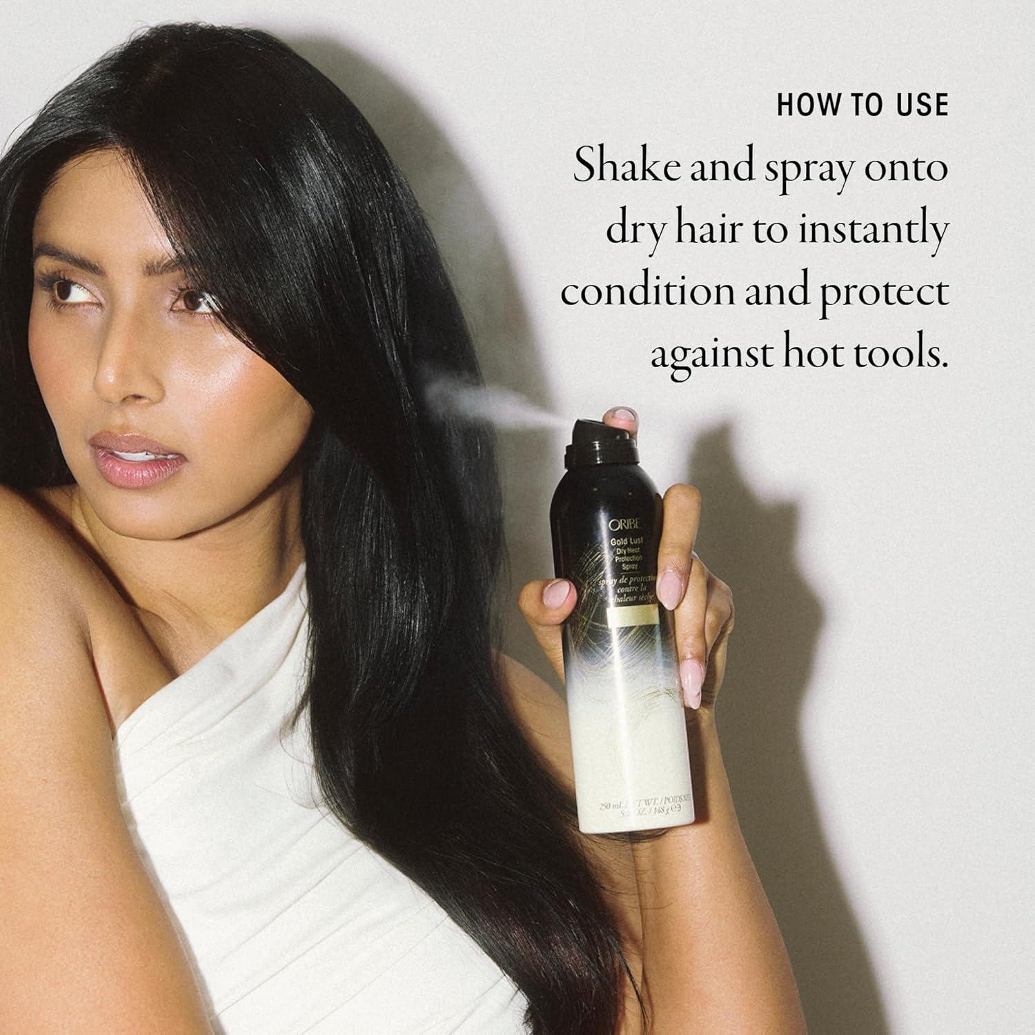 image:imageOribe Gold Lust Dry Heat Protection Spray Lightweight Heat Protectant for Styling Dry Hair Shields Hair from Damage and Prevents Breakage