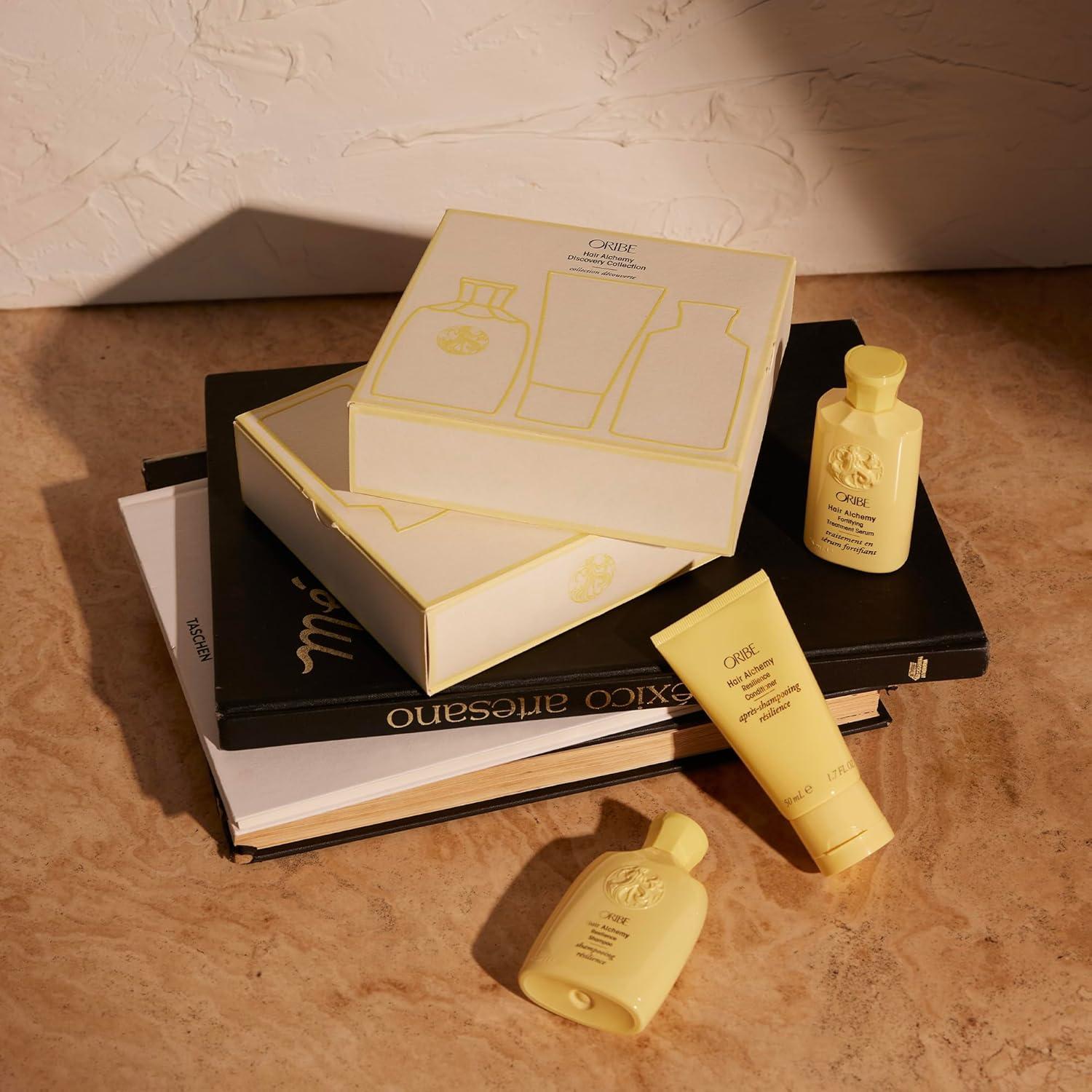 image:imageOribe Hair Alchemy Discovery Set TravelSize Haircare Set with Hair Alchemy Shampoo Conditioner and Fortifying Treatment Serum Strengthens Weak Fragile or BreakageProne Hair